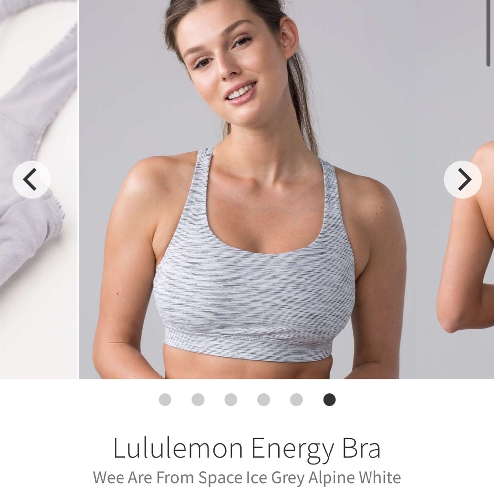 LuluLemon Energy Bra - Wee Are From Space Ice Grey Alpine White : Size 6